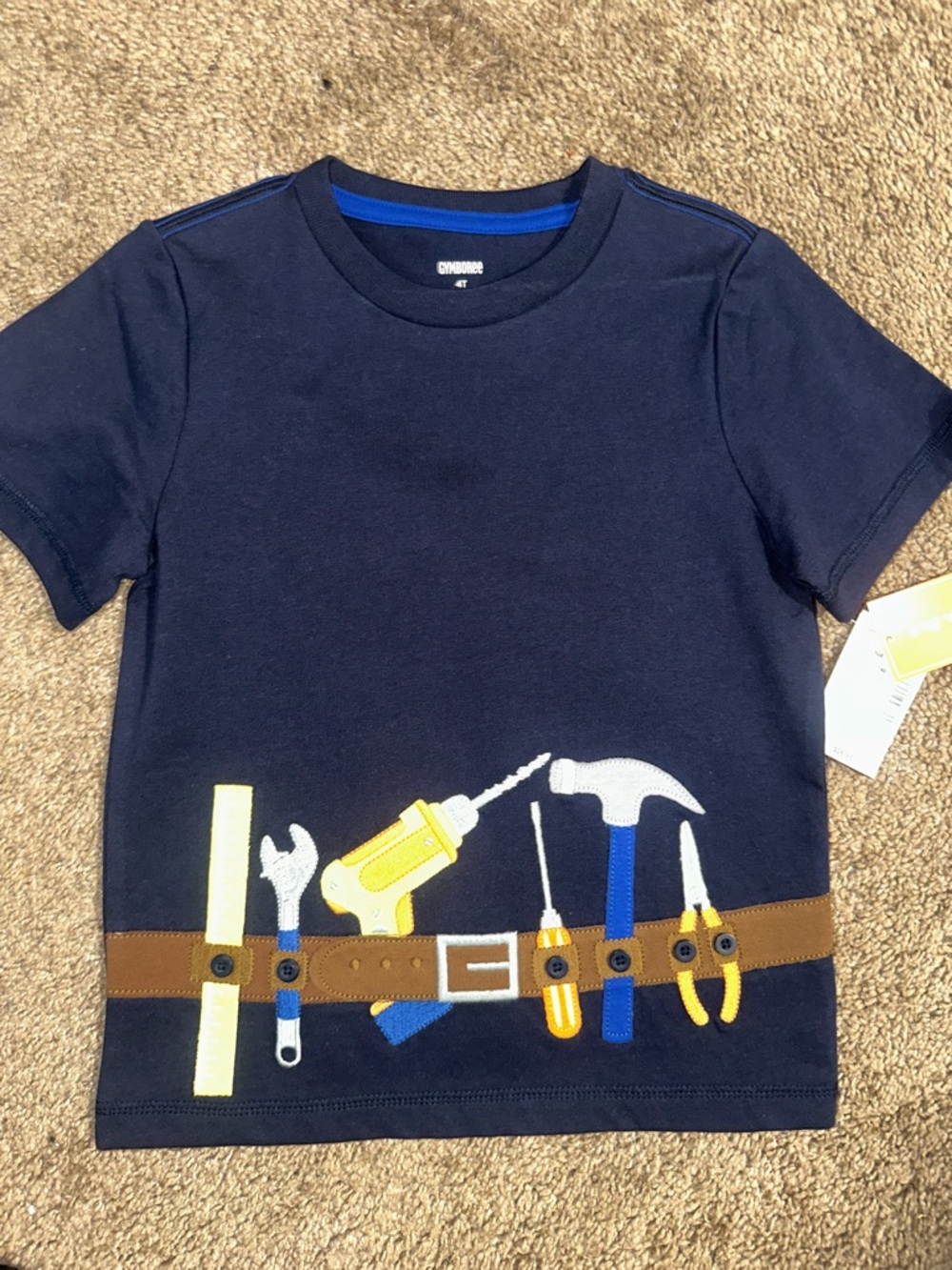 Gymboree Navy Short-Sleeve Tee with Tool Belt Graphic